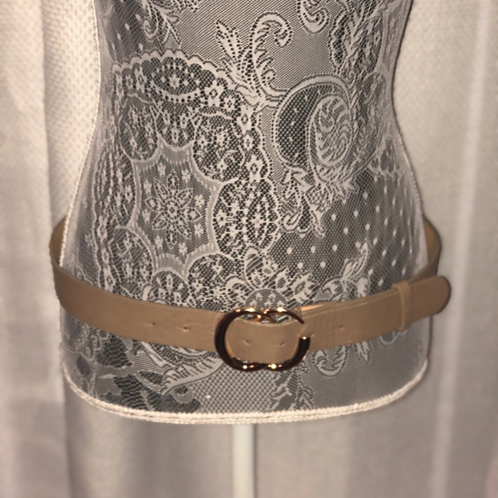 Taupe Belt w/ Gold Buckle